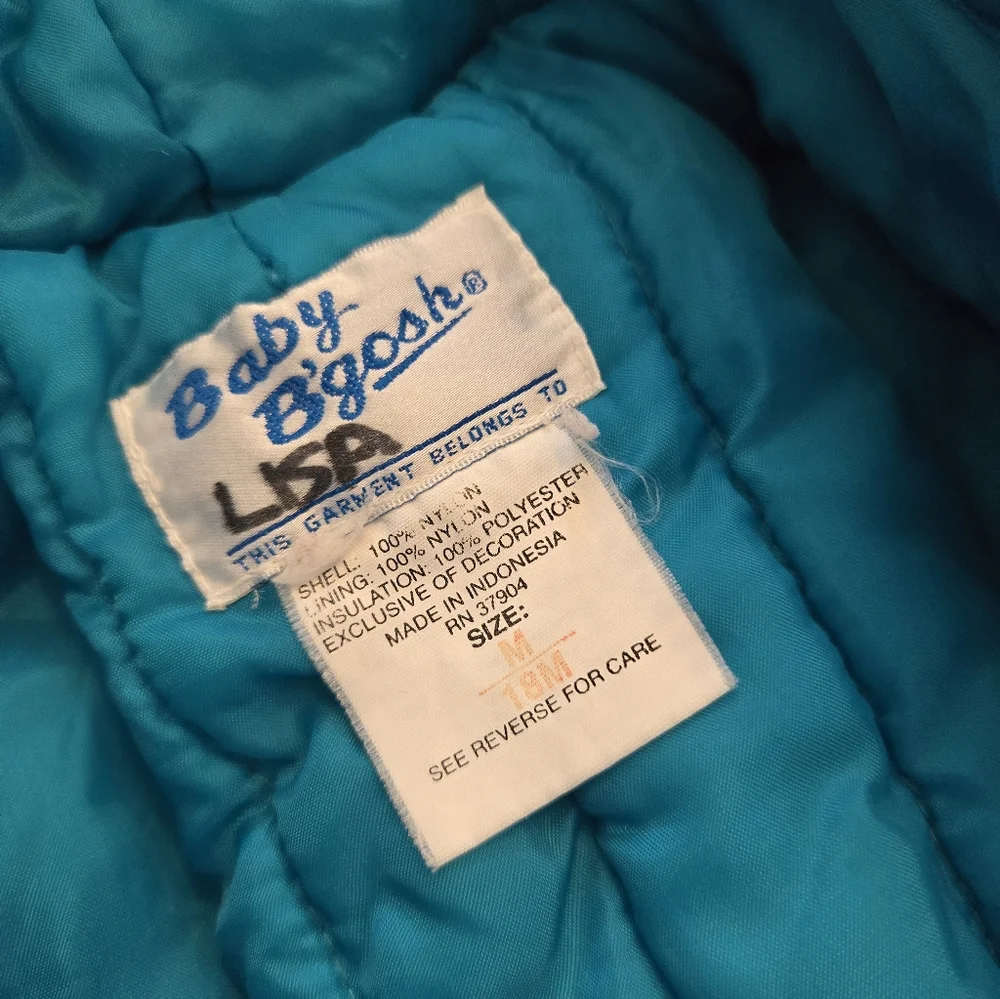 Rare Vintage 1990s Oshkosh B'gosh Baby B'gosh Colorblock Snowsuit